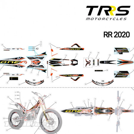 Decals kit frame & swingarm TRRS One Raga Racing RR (All)