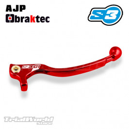 Levier de frein long S3 Parts rouge pour Braktec et AJP