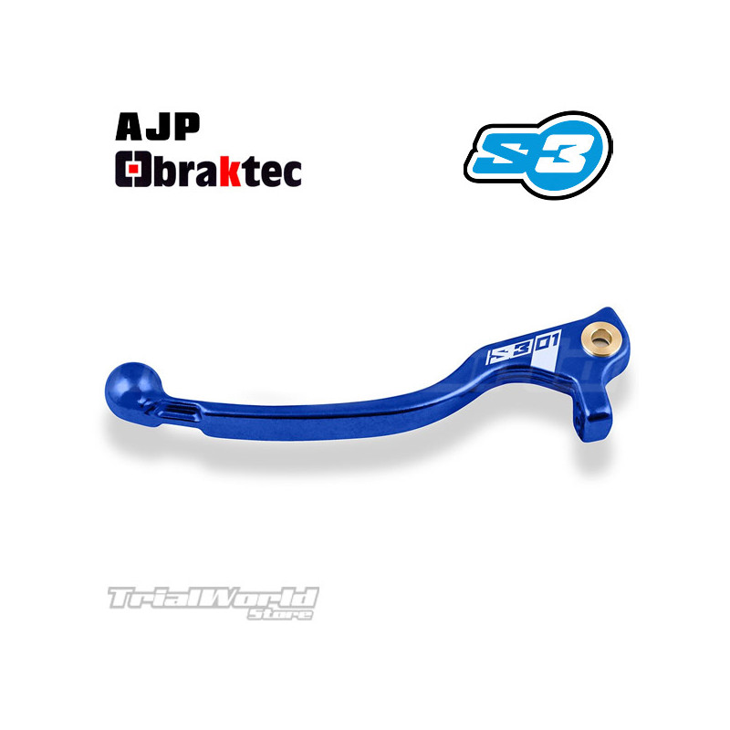 Long clutch lever Trials S3 Parts blue Braktec - AJP