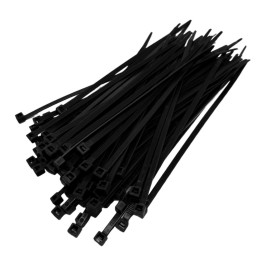 Black plastic cable ties x 100 units