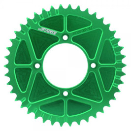 Corona homologada verde para moto de trial