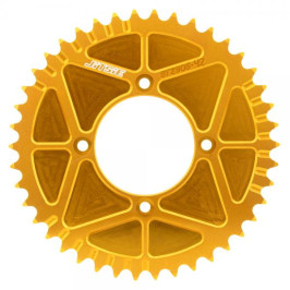 Corona homologada dorada para moto de trial