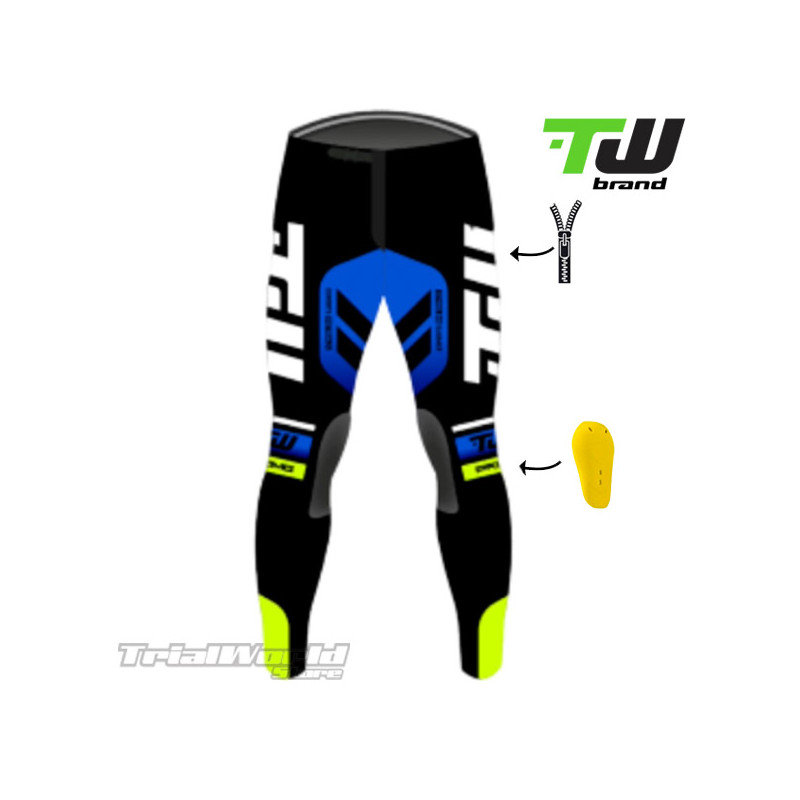 TW PRIME blue trial pants designed by Trialworld