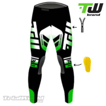 Pantalon trial TW Prime verde designed by Trialworld