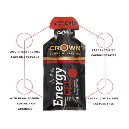 Gel energético Crown Sport Nutrition con cafeína sabor cola