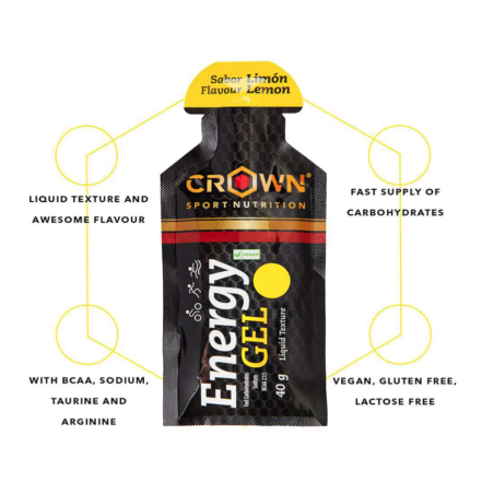 Gel energético Crown Sport Nutrition sabor limón