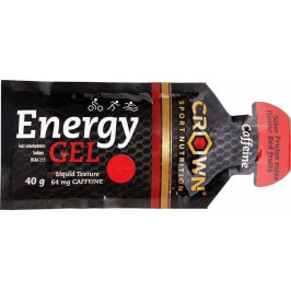 Energie-Gel Crown Sport Nutrition mit Koffein und rotem Beerengeschmack