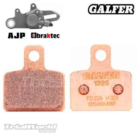 Rear brake pads Braktec and AJP GALFER sinterized FD224 - G1395