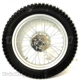 Complete rear wheel for trial bikes