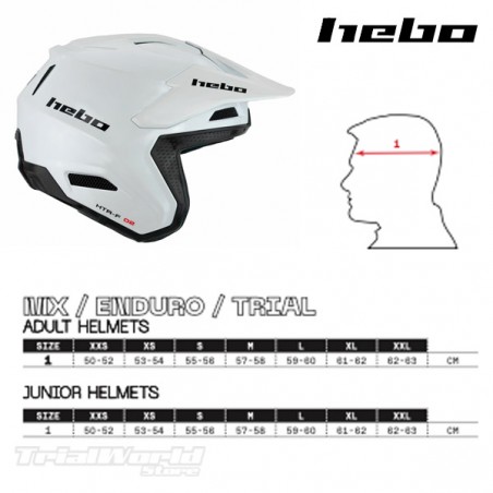 HEBO ZONE PRO Helm-Größenhilfe