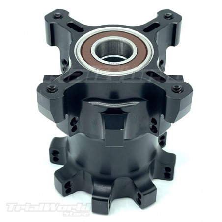 Front hub assembly machined black Morad 32-spoke - 20mm axle