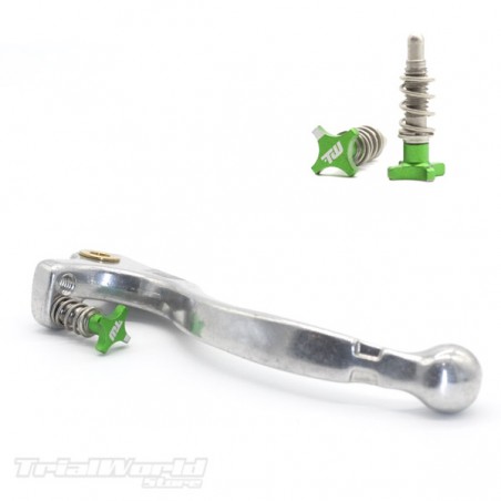 Short brake lever trialgray Braktec - AJP with green adjuster