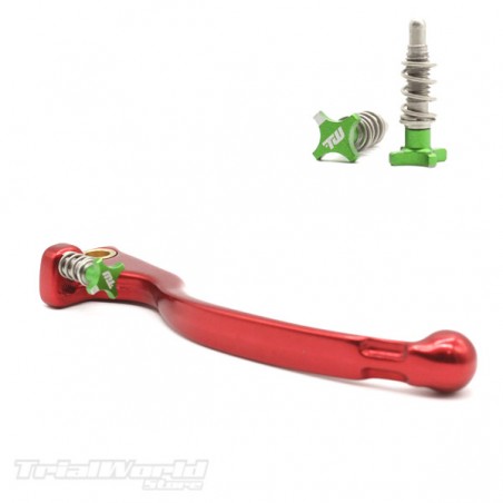Maneta de embrague trial rojo Braktec - AJP con regulador verde