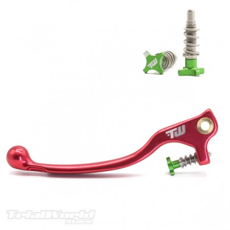 Maneta de embrague trial rojo Braktec - AJP con regulador verde