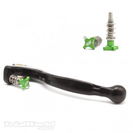 Maneta de freno trial corta negra GRIMECA con regulador verde