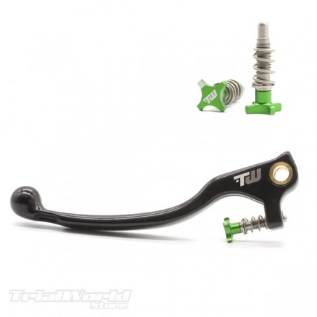 Clutch lever trialshort black GRIMECA with green adjuster