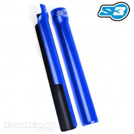 Protecteurs de fourche carbone S3 parts valables pour Tech / Showa 39mm - Couleur bleu