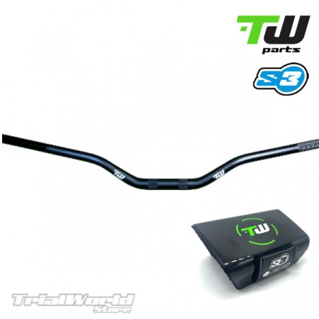 Manillar moto de trial negro TW Parts 28,6 mm