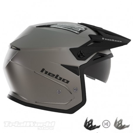 Casco da trial Hebo Zona 5 DUO Grigio