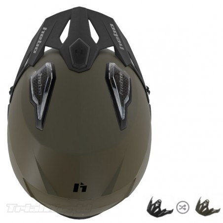 Casco Trial Hebo Zone 5 DUO verde kaki