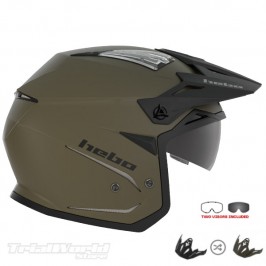 Casco Trial Hebo Zone 5 DUO verde kaki
