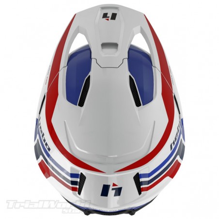 Casco trialHebo Zone PRO Classic Bianco Tricolore