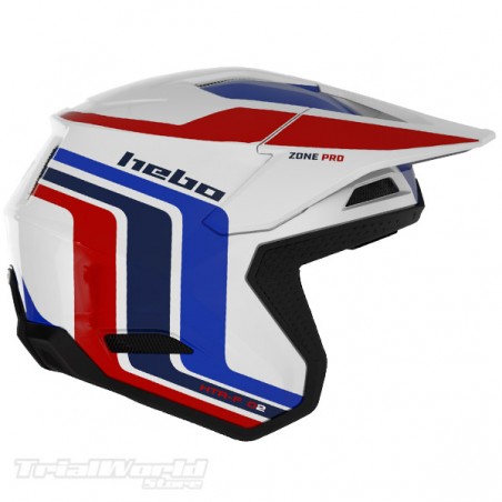 Casco trial Hebo Zone PRO Classic Blanco Tricolor