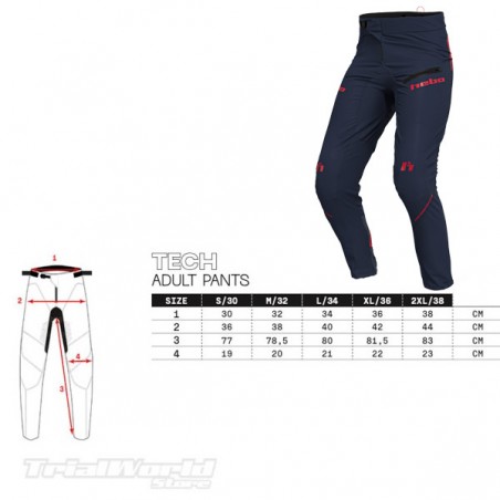 Pantalon trialHebo TECH 2025 bleu marine