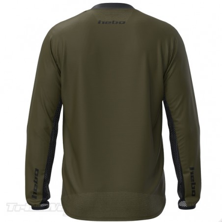 Camiseta trial Hebo TECH verde kaki 2025