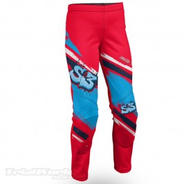 Pantalón trial S3 Junior Team rojo y azul