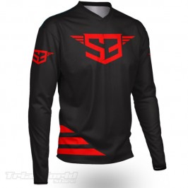 Camiseta trial S3 Team rojo y negro