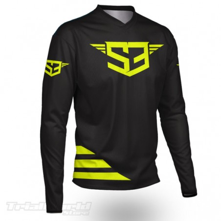 Camiseta trial S3 Team amarillo y negro