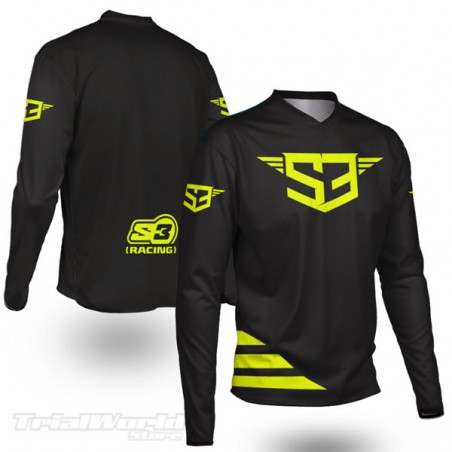 Camiseta trial S3 Team amarillo y negro
