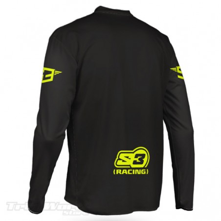 Camiseta trial S3 Team amarillo y negro