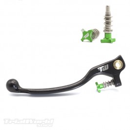 Maneta de embrague trial corta negro Braktec - AJP con regulador verde