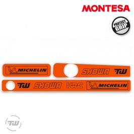 Montesa Cota 4RT - Montesa Cota 315R orange swingarm stickers with PROTECT GRIP
