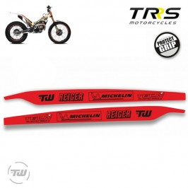 Autocollants TRRS ONE PROTECT GRIP pour bras oscillant de couleur rouge