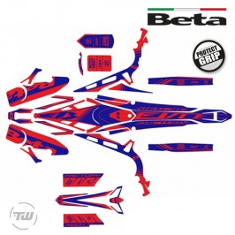 Kit d'autocollants BETA EVO PROTECT GRIP en rouge et bleu