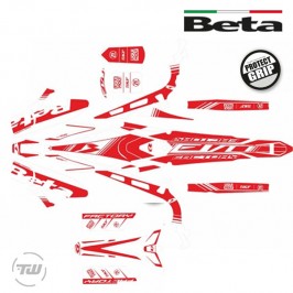 Kit d'autocollants BETA EVO PROTECT GRIP en rouge et blanc