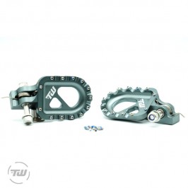 Estriberas aluminio moto de trial TW PARTS grises