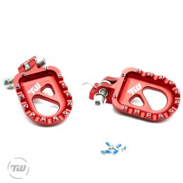 Aluminum motorcycle footpegs of trialTW PARTS red