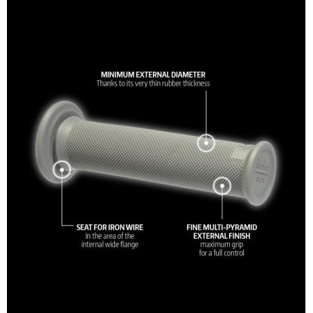 Manopole per moto da trialDomino grigio (standard)