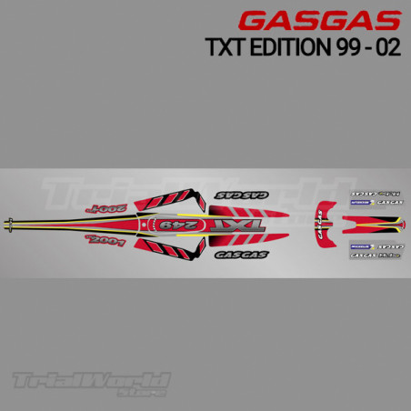Kit adhesivos GasGas TXT Edition 1999 a 2002 rojo