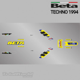 Kit d'autocollants Beta Techno 1994 jaune