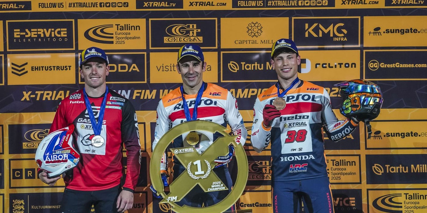 Toni Bou clôture le Championnat du Monde de X-Trial 2025 à Tallinn avec un titre et six victoires